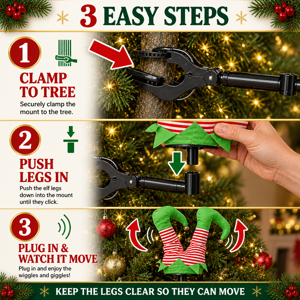 Tinsel Trouble™ Moving Christmas Legs